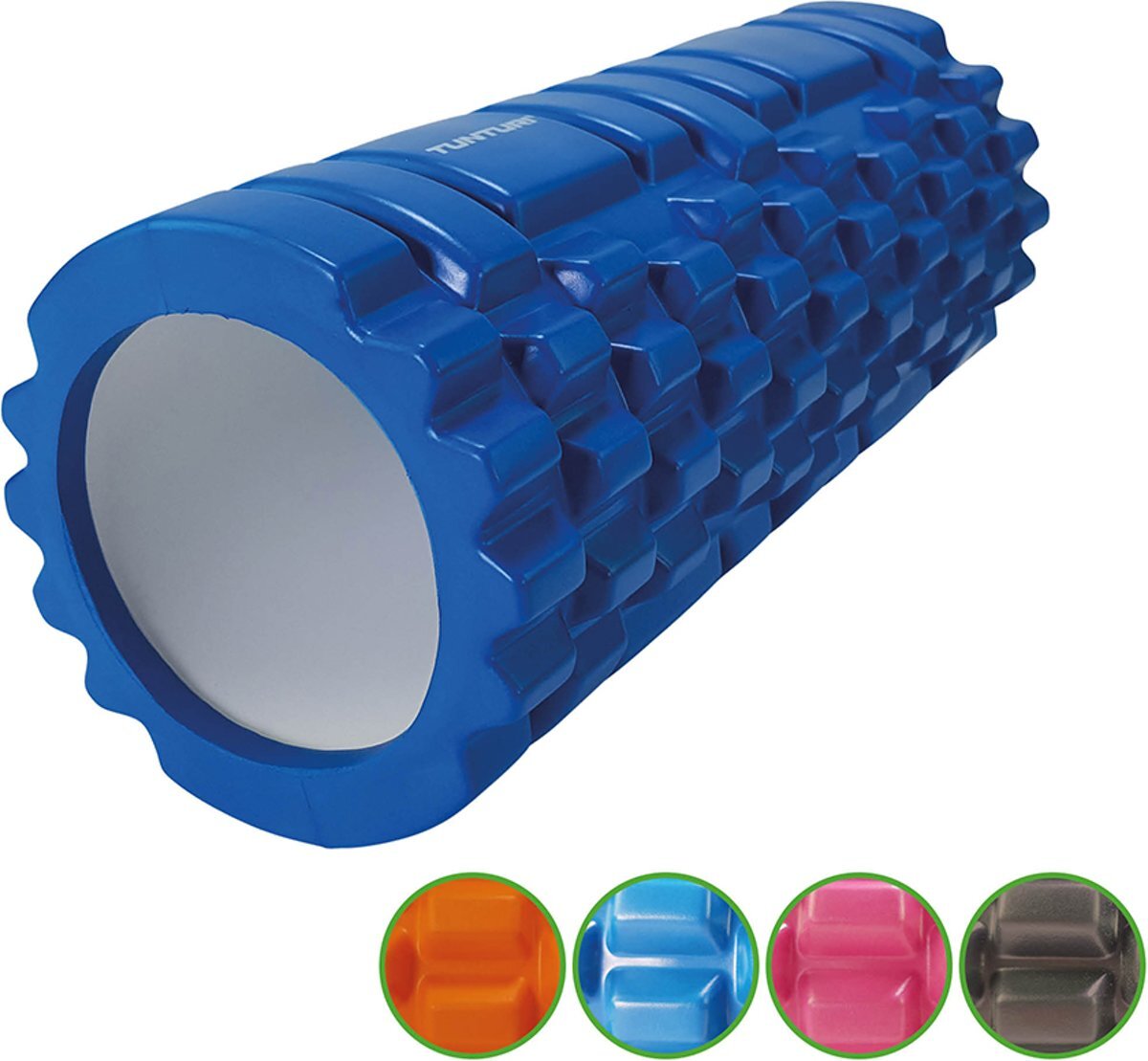 Tunturi Yoga Grid Foam Roller Massage - Fitness Roller - Triggerpoint massage - 33cm - Blauw