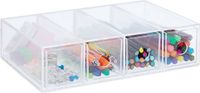 Merkloos Relaxdays make-up organizer - transparant - kunststof - 4 lades