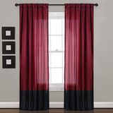 Lush Decor Milione Fiori raamgordijnen paneelset voor woonkamer, eetkamer, slaapkamer (paar), 106,7 cm B x 213,4 cm L, rood/zwart