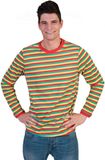 Merkloos / Sans marque Carnaval shirt Dorus - gestreept - verkleedkleding - t-shirt/trui - lange mouw - verkleed shirt XL