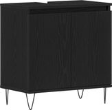 vidaXL Wastafelkabinet voor de badkamer Zwart Eiken 58 x 33 x 60 cm