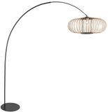 Anne Lighting - Curve vloerlamp - Naturel Zwart - Bamboe Metaal - Booglamp - E27