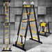 Merkloos Telescoopladder 380 cm Aluminium Geelachtig zwart