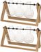 Esschert Design Stekvaasjes in houder - 2x stuks - hout - met 3 glazen vaasjes - 26 x 7 x 15 cm - stekstation
