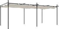 vidaXL Pergola met uitschuifbaar dak, crèmekleurig, 589x292x230 cm