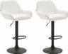 And OutdoorMatch Luxe Kruk Sheila - Wit - Zwart - Set van 2