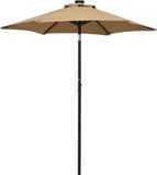 vidaXL Parasol met LED-verlichting 200x211 cm aluminium taupe