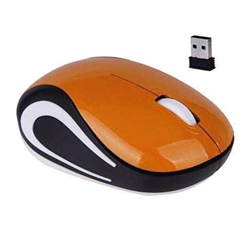 Fiauli Draadloze Muis Mini Draagbare PC Notebook 800/1200DPI USB 3 Toetsen Optische 2.4G Draadloze Muis ABS Kleurrijke Slanke Draadloze Muis voor PC-Oranje