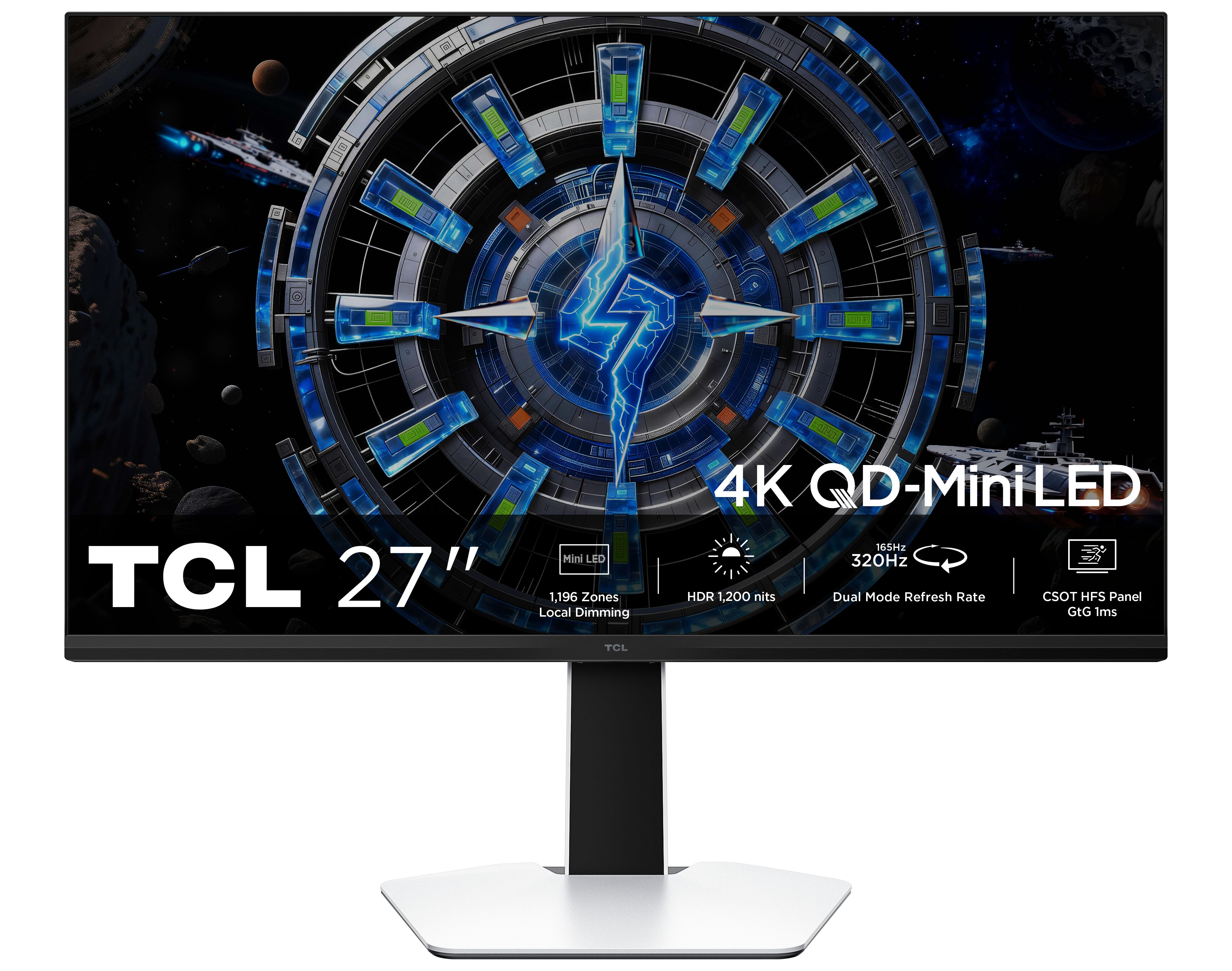 TCL 27C2A computer monitor 68,6 cm (27") 3840 x 2160 Pixels 4K Ultra HD QLED Wit