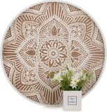 Hanobe Houten Dienblad Decoratief Dienblad Rond Wit 45 cm