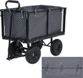vidaXL Tuinwagenvoering - 81x41x40 cm - stof - donkergrijs
