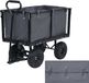 vidaXL Tuinwagenvoering - 81x41x40 cm - stof - donkergrijs
