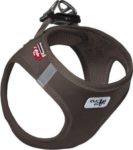 Curli Hondentuigje Harness 26-30 Cm Softshell Mesh/nylon Bruin bruin