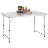 BAKAJI Campingtafel voor picknick met verstelbare hoogte, frame van aluminium, inklapbaar systeem met draaggreep, ideaal voor tuin en buiten, afmetingen 60 x 120 x 70 cm