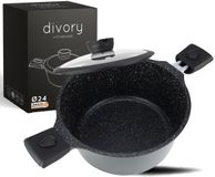 Omgoods - Grande casserole de 24 cm - 4 litres, avec couvercle et poignées amovibles