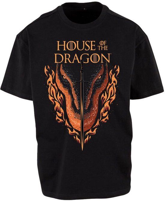 Game of Thrones House of the Dragon - Sword And Dragon Head Unisex T-shirt - Zwart - 3XL