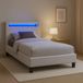IDIMEX Gestoffeerd bed HIMALAYA 90x200 cm, led-verlichting, witte stof
