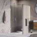 Brauer Void - Nisdeur - 2-Delig - Helder Glas - 90 x 200 cm - Omkeerbaar - met Draaideur 60 cm - Aan Muur - incl. Glascoating - Chroom