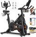 MERACH Vélo d'appartement magnétique - Volant d'inertie 8 kg - 8 niveaux de résistance liquide - Écran LCD - Poids maximum 120 kg - Silencieux