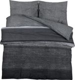 vidaXL Dekbedovertrekset 240x220 cm katoen donkergrijs en zwart