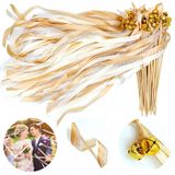 50 bâtons de mariée avec 100 grandes cloches et 150 rubans - Parfait pour les occasions festives