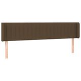 VidaXL Hoofdbord met randen 183x16x78/88 cm stof donkerbruin