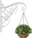 Prosperplast Bloempothanger/bloempot haak - kunststof - wit - 20 x 23 cm
