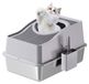 GarveeMore Kattenbak van roestvrij staal, XXL, gesloten kattenbak, opening boven, geurcontrole, lekvrij, met afneembaar, kattentoilet, 60 x 40 x 39,5 cm, grijs
