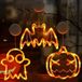 Young Connections Citrouille Éclairage de fenêtre décoratif pour Halloween - 3 pièces - Ventouse - Orange