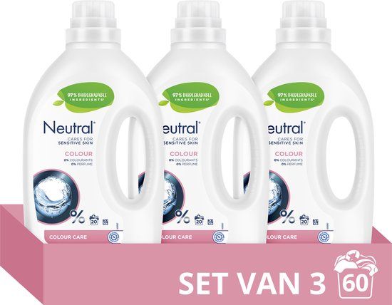 Neutral Kleur Vloeibaar Wasmiddel - 60 wasbeurten - Parfumvrij - 3L