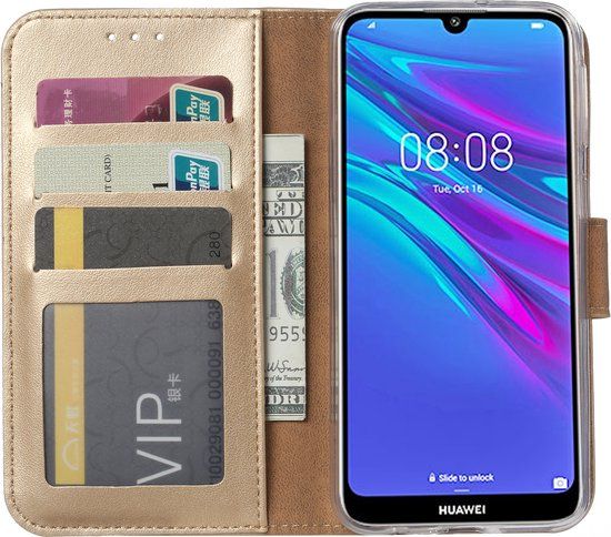 Bixb Samsung Galaxy A10 Case - Book Case - Gold - with card holder