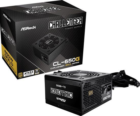 Asrock Challenger 650W 80 Plus Gold Gaming Pc Voedingsapparaat