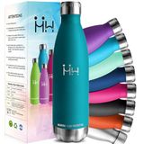 HoneyHolly Thermosfles, 18/8 roestvrij staal, 1000 ml, BPA-vrije sportfles, vacuüm-geïsoleerd, lekvrij, thermosfles voor school, sport, kantoor