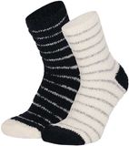 Apollo bedsokken / huissokken - dames - 2-pack - blauw/wit - one size