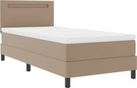vidaXL Boxspringbed met hoofdeinde, Cappuccino, 90 x 200 cm, Kunstleer