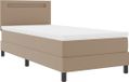 vidaXL Boxspringbed met hoofdeinde, Cappuccino, 90 x 200 cm, Kunstleer