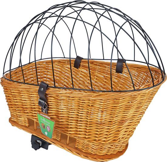 de Boon Fietsmand 42/57 cm - Naturel bruin - Achter - Rotan - Geschikt voor hond