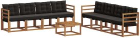 vidaXL Hoek loungeset 8 zitplaatsen Acacia hout Naturel et noir