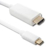 Qoltec USB-C naar HDMI Kabel - 2m - Wit