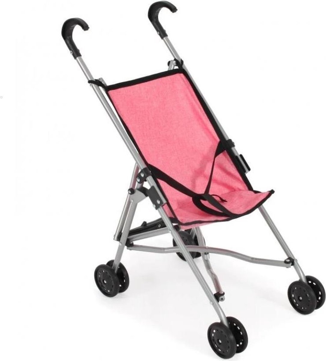 Bayer Chic 2000 Poppen Buggy Roze met Zwart