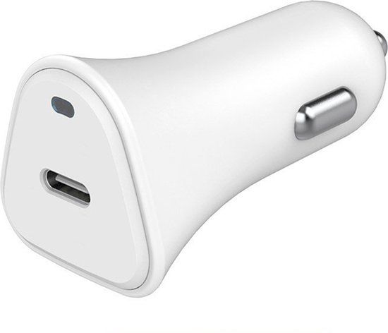 Just Green Autolader - Recyclebaar - USB-C - Power Delivery - 25 Watt - Wit