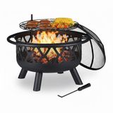 Relaxdays Vuurschaal BBQ - Staal - Ø 75 cm - Zwart