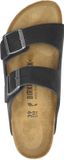 Birkenstock Arizona Pantoufles Cuir huilé Noir Étroit Unisexe - Taille 36
