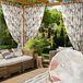 Eurofirany Garden Outdoorgordijn met lusgordijn, 1 stuks, afneembare lussen, zonwering, inkijkbescherming, winddicht, waterdicht, voor paviljoen, terras, pergola, 155x260 cm, grijze opdruk