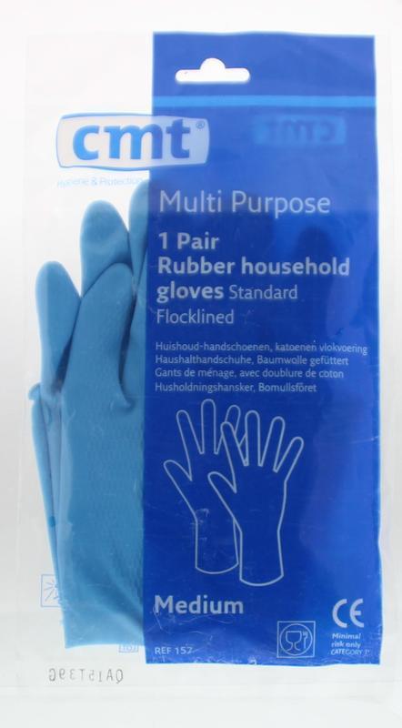 CMT Rubberen Huishoud-handschoenen Blauw Medium 1 paar