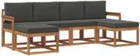 vidaXL Acacia Hout Bank Loungeset 6-Persoons Natuurlijk en Antraciet