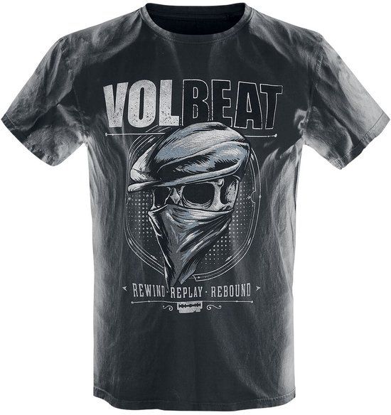 Volbeat Bandana Skull Heren T-shirt - lichtgrijs/zwart - L