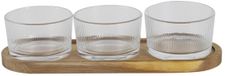 Home Deco Factory Serveerplank - acacia hout - 28 x 10 cm - incl 3 schaaltjes - tapasplank - borrelplank