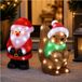 Lumineo Figurines éclairées - Père Noël et écureuil - H38 cm - acrylique - LED - éclairage de Noël
