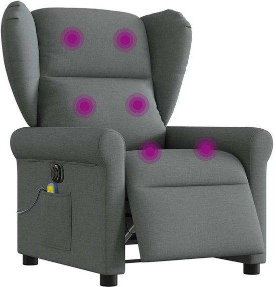 vidaXL Massagestoel elektrisch verstelbaar stof donkergrijs